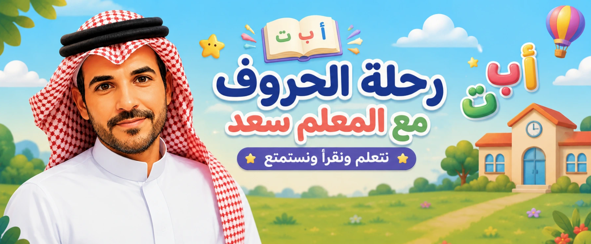 رحلة الحروف مع المعلم سعد — نتعلم ونقرأ ونستمتع
